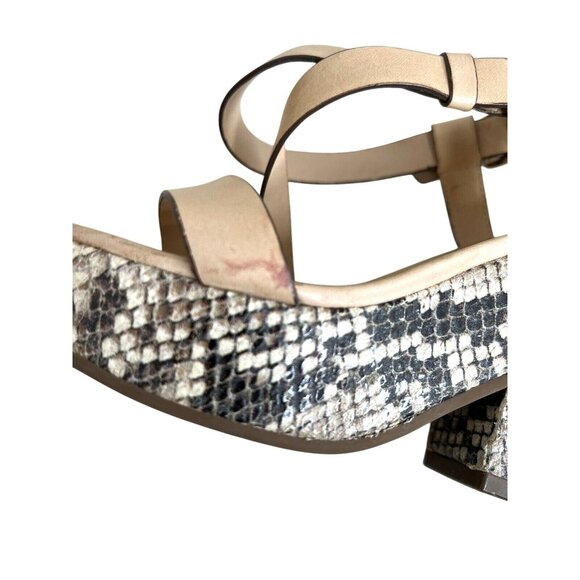 Kate Spade New York Womens Wedge Sandals Beige Snake Print Platform Size 7.5 M - Picture 6 of 6